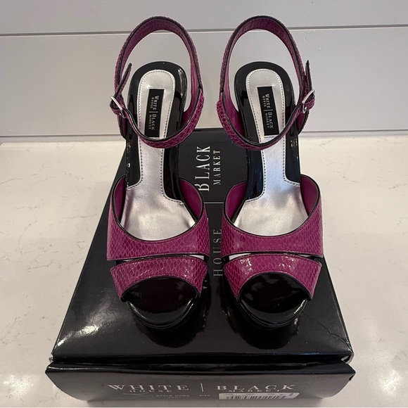 White House Black Market Shoes - WHBM Laci Pink and Black Heels, size 7